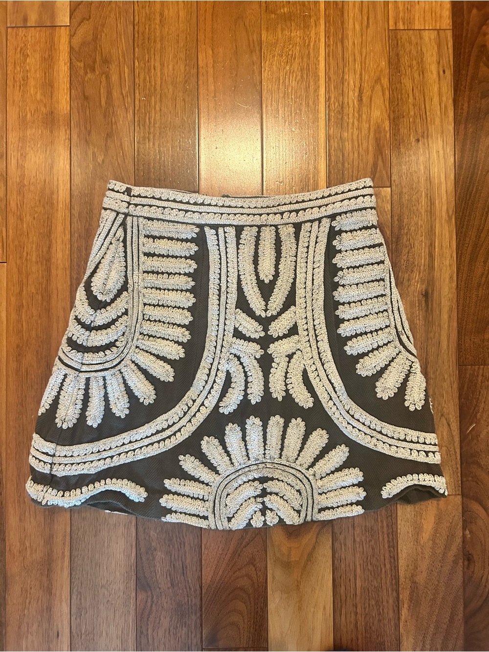 Anthropologie Ollari Embroidered Skirt